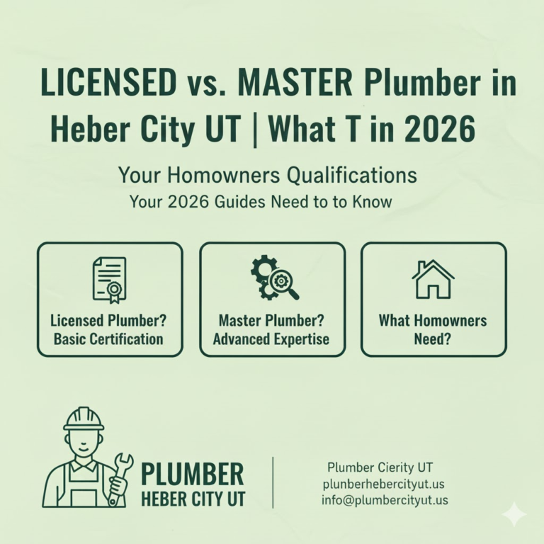 Licensed vs Master Plumber in Heber City UT | What Homeowners Need to Know in 2026